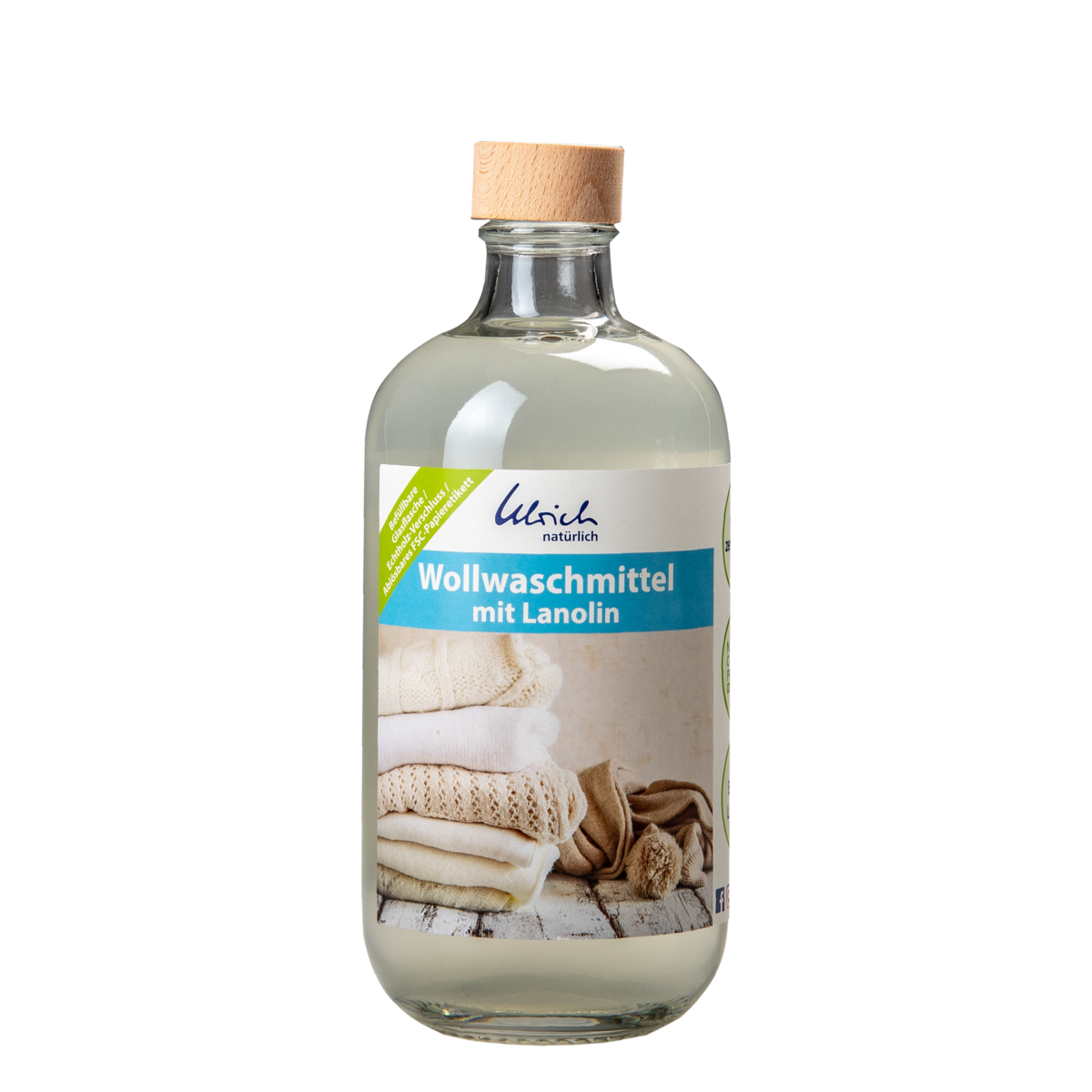 Pralni detergent za volno in svilo z lanolinom ulrich naturlich 500ml (steklo)