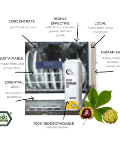 Tekoči detergent iz divjih kostanjev za pomivalni stroj Terra Gaia 500ml (koncentrat)