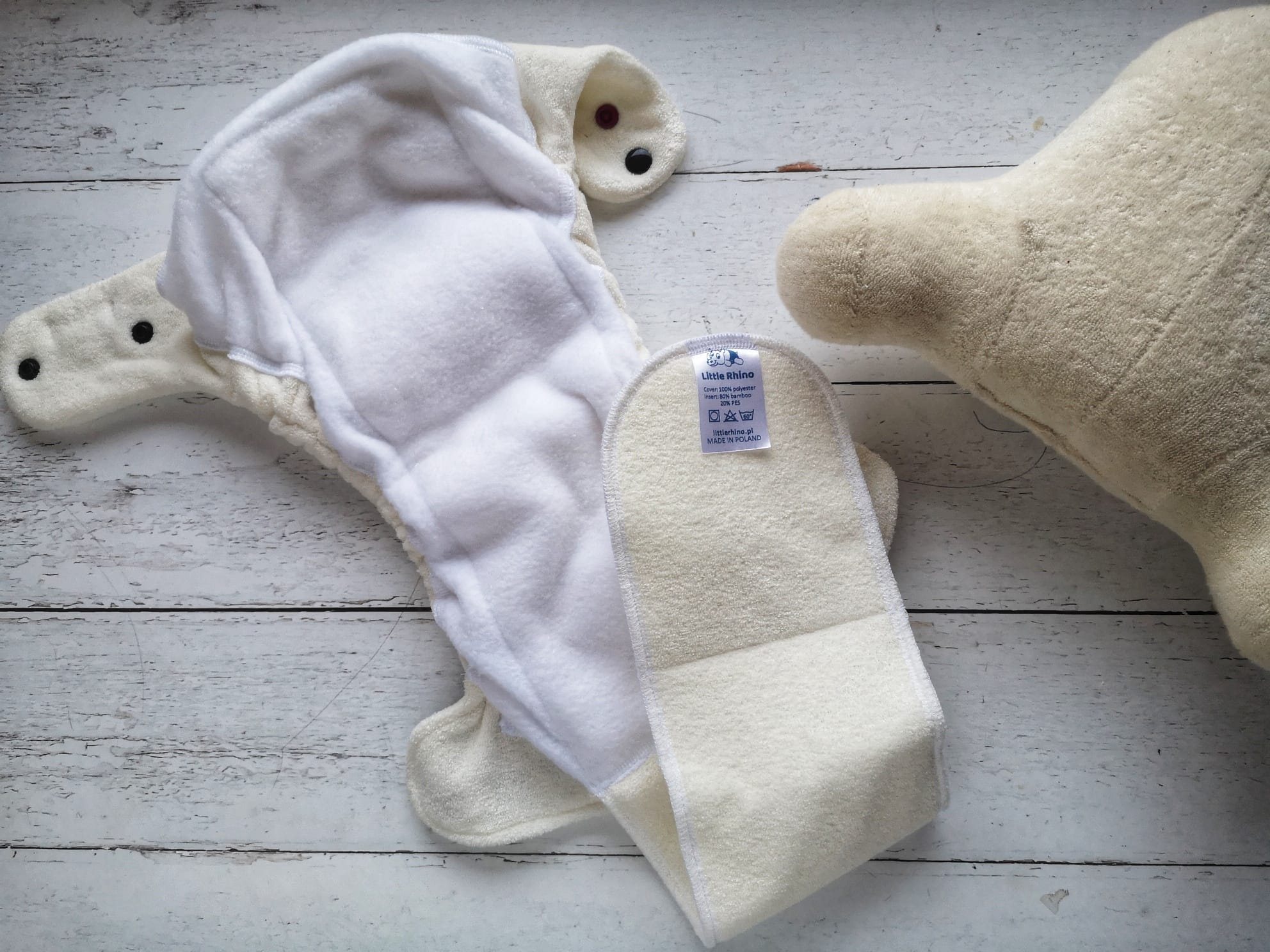 Little Rhino krojena OS Fit s flisem – pralna plenica (potrebuje hlačke) - ZADNJI KOSI - slika 7