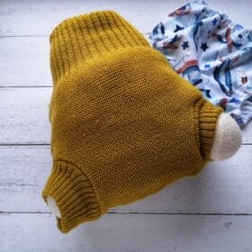 Little Rhino fitted krojena plenička + Disana prekrivne hlačke